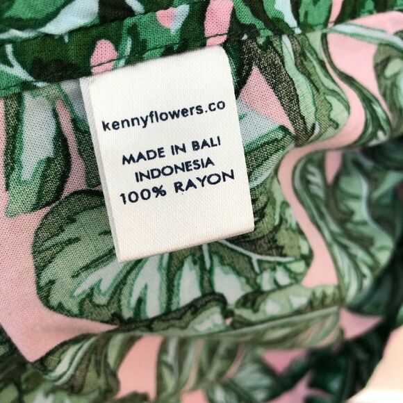 Kenny Flowers Green and Pink Swim Coverup - Picture 4 of 8